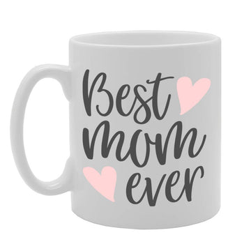 Best Mom Ever Pink Hearts   Printed Tea Coffee Ceramic  Mg4794 - Funny Printed Coffee Mug - Great Gift Idea