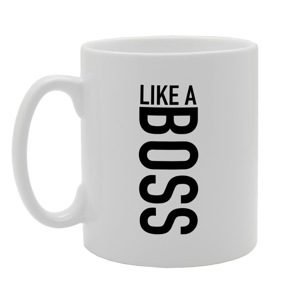 Like A Boss   Printed Tea Coffee Ceramic  Mg2535 - Funny Printed Coffee Mug - Great Gift Idea