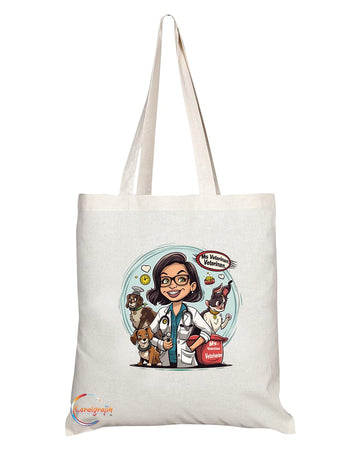 TB1854 Ms Veterinarian Tote Bag - Gift for Female Veterinarians, Animal Lovers, Pet Care Professionals - Durable, Stylish, Eco-Friendly, Reusable, Spacious, and Lightweight