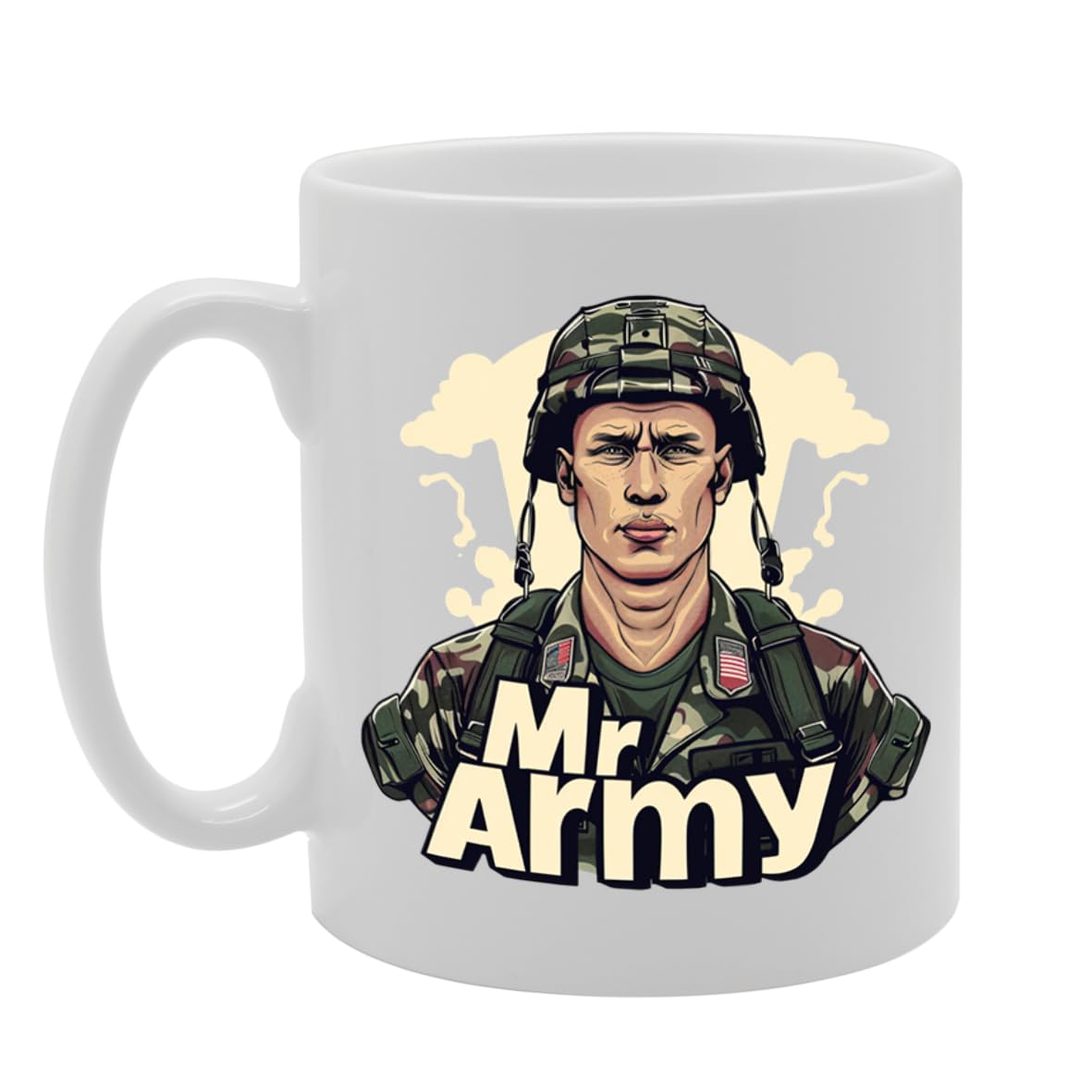 Mr Army  - Ideal For Soldiers And Military Enthusiasts, 11Oz Ceramic Coffee  For Veterans And Service Members Mg5949 - Funny Printed Coffee Mug - Great Gift Idea