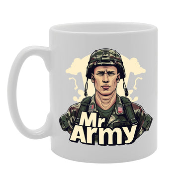 Mr Army  - Ideal For Soldiers And Military Enthusiasts, 11Oz Ceramic Coffee  For Veterans And Service Members Mg5949 - Funny Printed Coffee Mug - Great Gift Idea