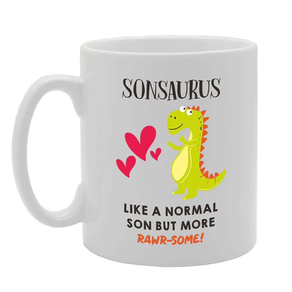 Sonsaurus Like A Normal Son But More Rawr-Some   Printed Tea Coffee Ceramic  Mg5196 - Funny Printed Coffee Mug - Great Gift Idea