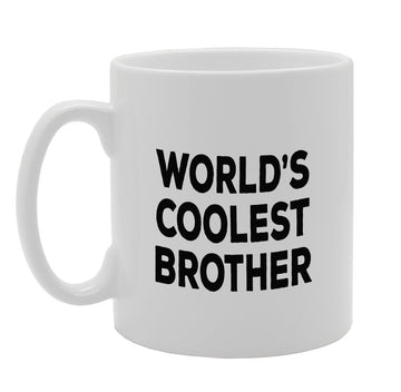 World'S Coolest Brother   Printed Tea Coffee Ceramic  Mg1349 - Funny Printed Coffee Mug - Great Gift Idea