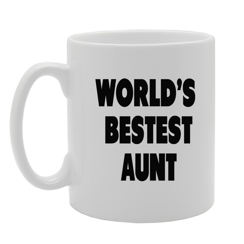 World'S Bestest Aunt   Printed Tea Coffee Ceramic  Mg994 - Funny Printed Coffee Mug - Great Gift Idea