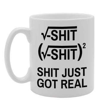 Shit Just Got Real   Printed Tea Coffee Ceramic  Mg377 - Funny Printed Coffee Mug - Great Gift Idea