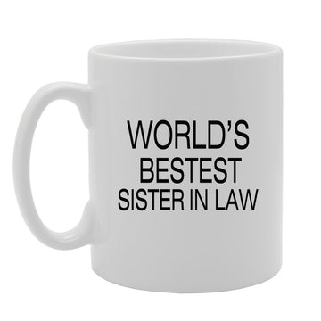 World'S Bestest Sister In Law   Printed Tea Coffee Ceramic  Mg1394 - Funny Printed Coffee Mug - Great Gift Idea
