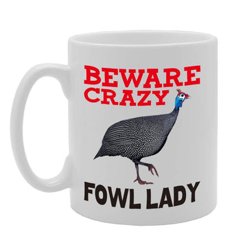 Beware Crazy Fowl Lady   Printed Tea Coffee Ceramic  Mg4439 - Funny Printed Coffee Mug - Great Gift Idea