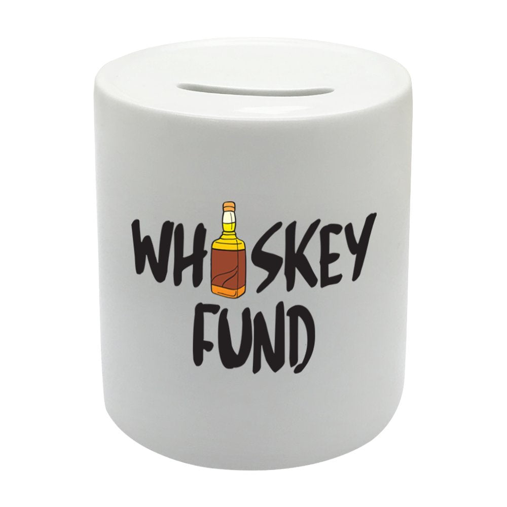 BS009 Whisky Fund Novelty Gift Printed Ceramic Piggy Bank Money Saving Box