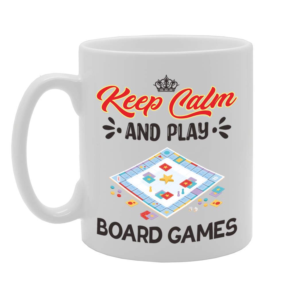 Keep Calm And Play Board Games   Printed Tea Coffee Ceramic  Mg5075 - Funny Printed Coffee Mug - Great Gift Idea