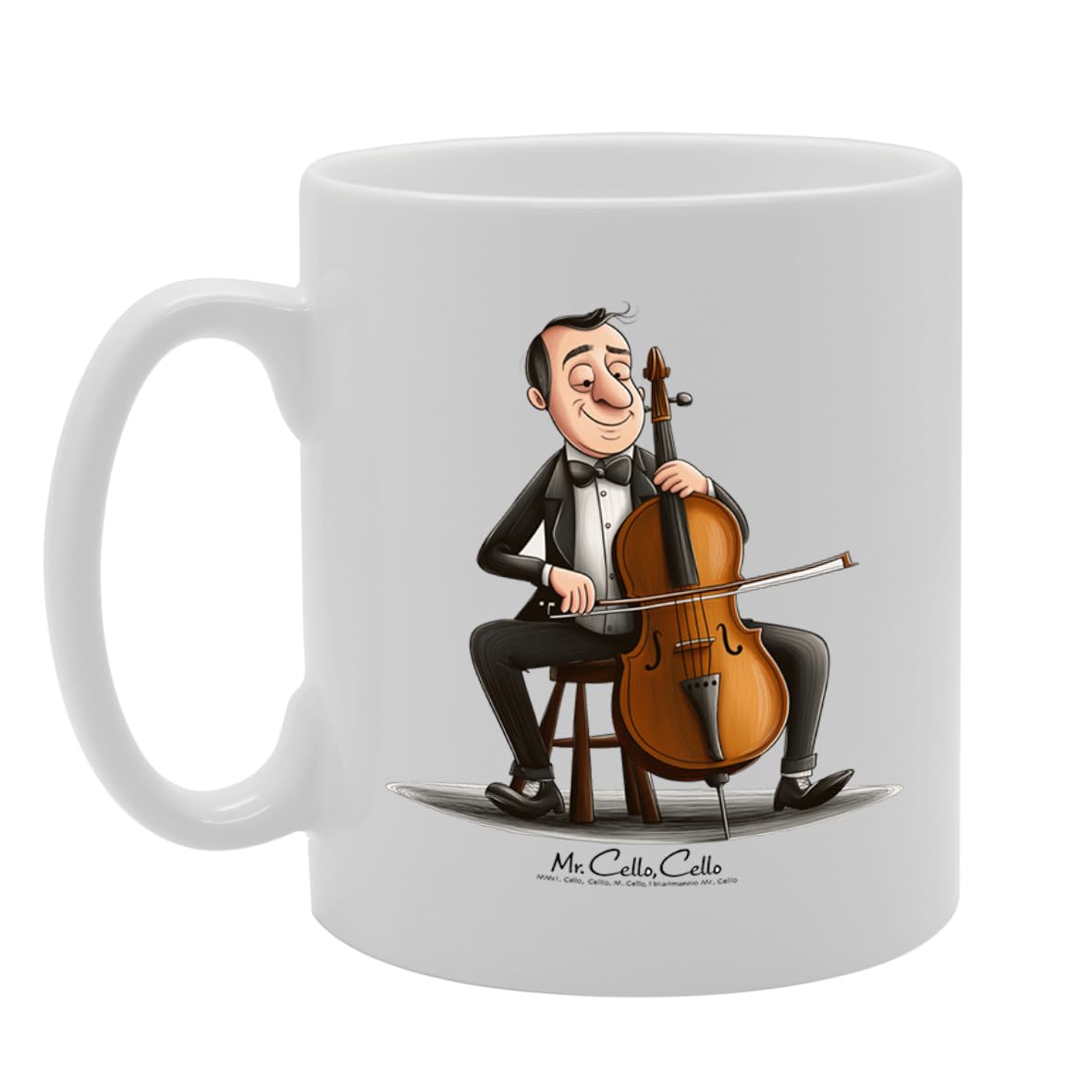 11Oz Ceramic  Mg6547 Featuring Mr Cello – For Musicians And Music Lovers - Funny Printed Coffee Mug - Great Gift Idea