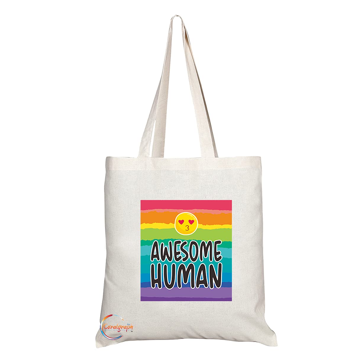 TB1226 Awesome Human Novelty Present Gift Printed Eco-Friendly Stylish Long Handled Tote Shoulder Bag