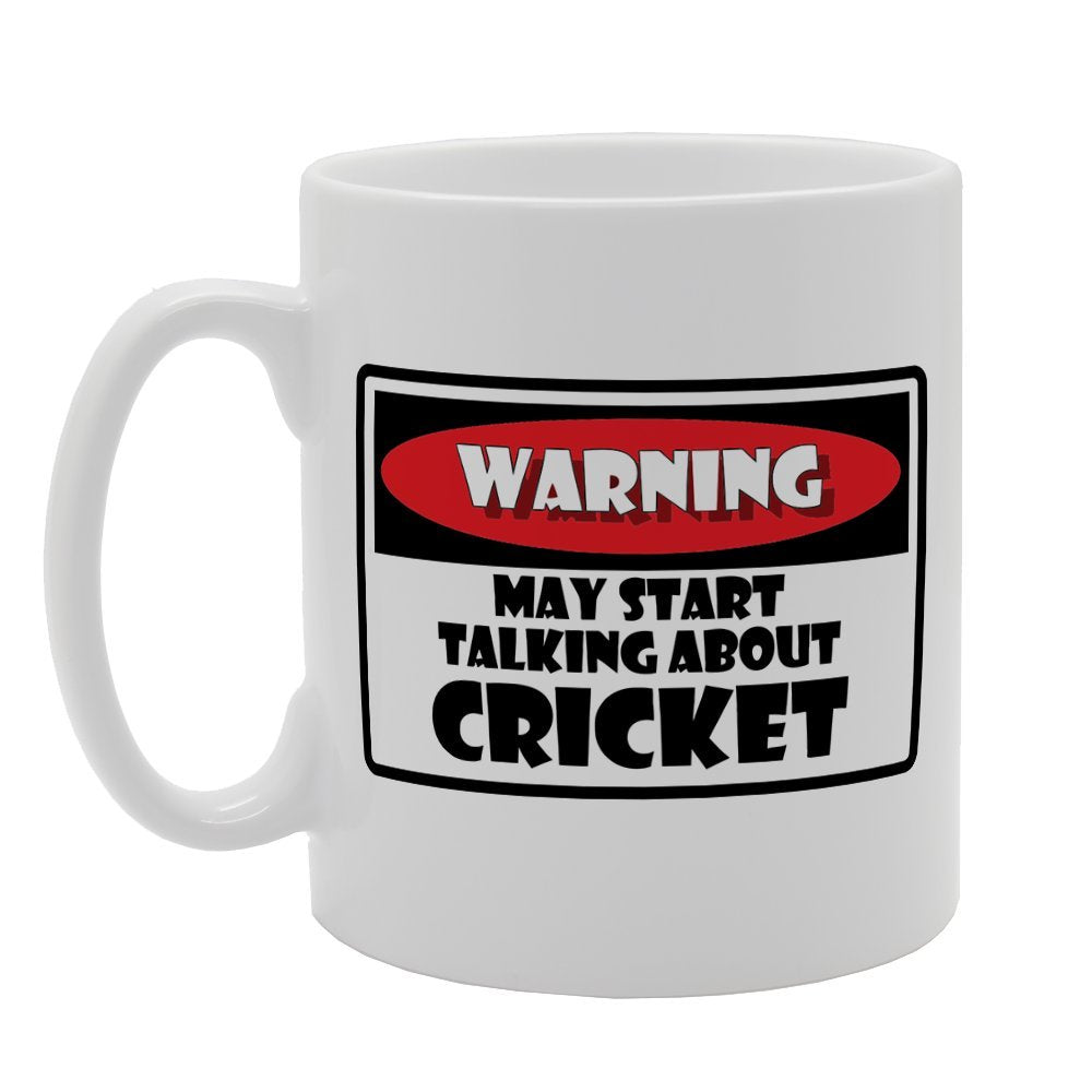 Warning May Start Talking About Cricket   Printed Tea Coffee Ceramic  Mg2018 - Funny Printed Coffee Mug - Great Gift Idea
