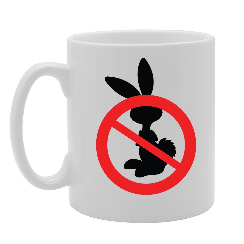 No Rabbit Funny Road Traffic Sign   Printed Tea Coffee Ceramic  Mg2925 - Funny Printed Coffee Mug - Great Gift Idea