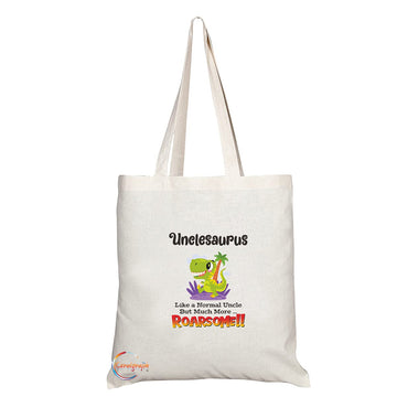 TB1500 Unclesaurus Like a Normal Uncle but much more... Roarsome Novelty Present Gift Printed Eco-Friendly Stylish Long Handled Tote Shoulder Bag