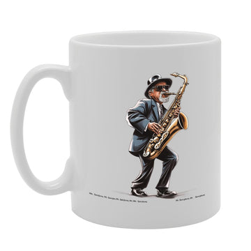 11Oz Ceramic  Featuring Saxophone Mg6587 –  For Musicians And Music Lovers - Funny Printed Coffee Mug - Great Gift Idea