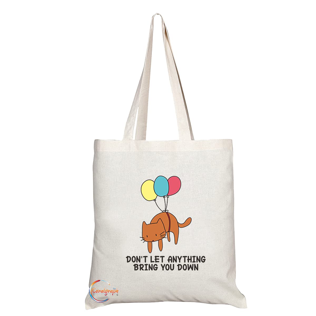 TB1213 Don't Let Anything bring you Down Novelty Present Gift Printed Eco-Friendly Stylish Long Handled Tote Shoulder Bag