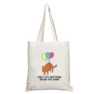 TB1213 Don't Let Anything bring you Down Novelty Present Gift Printed Eco-Friendly Stylish Long Handled Tote Shoulder Bag