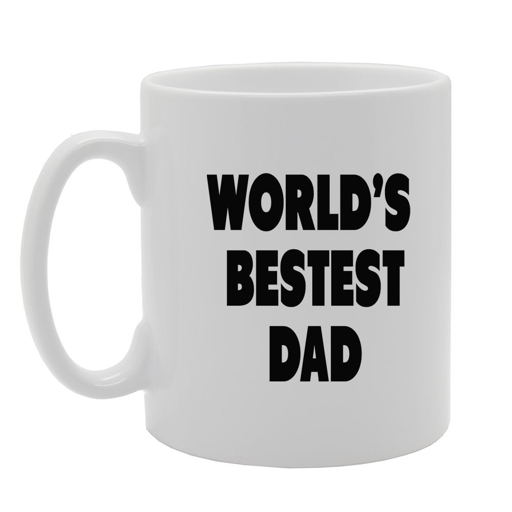 World'S Bestest Dad   Printed Tea Coffee Ceramic  Mg991 - Funny Printed Coffee Mug - Great Gift Idea