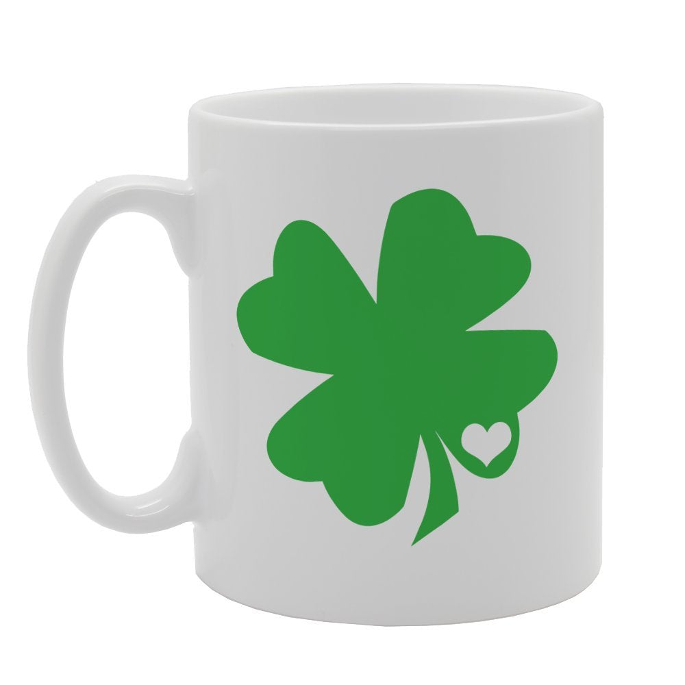 Green Shamrock Love Heart   Printed Tea Coffee Ceramic  Mg1636 - Funny Printed Coffee Mug - Great Gift Idea