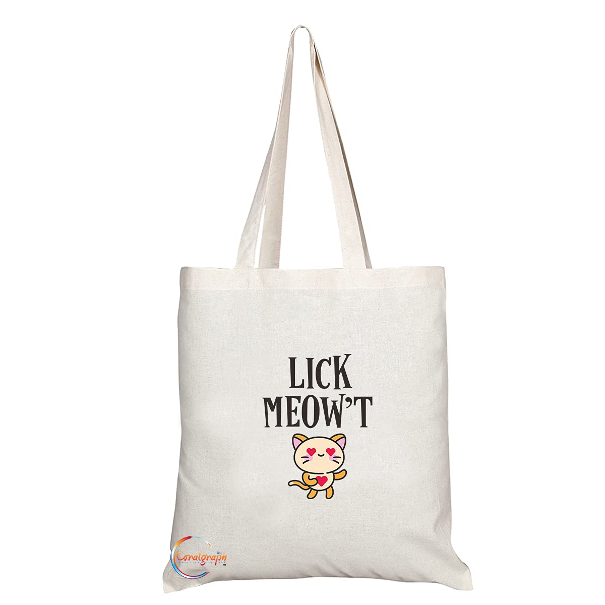 TB1324 Lick Meow't Tea Novelty Present Gift Printed Eco-Friendly Stylish Long Handled Tote Shoulder Bag