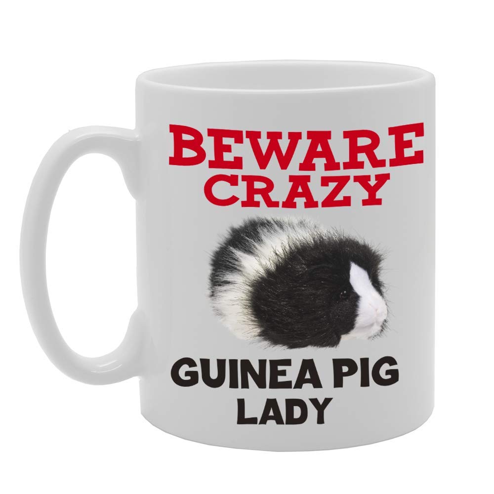 Beware Crazy Guinea Pig Lady   Printed Tea Coffee Ceramic  Mg4431 - Funny Printed Coffee Mug - Great Gift Idea