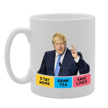 Boris Johnson Stay Home Drink Tea Save Lives   Printed Tea Coffee Ceramic  Mg5244 - Funny Printed Coffee Mug - Great Gift Idea