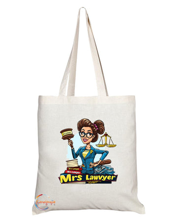 TB1852 Mrs Lawyer Tote Bag - Gift for Female Lawyers, Legal Professionals, Law Students - Durable, Stylish, Eco-Friendly, Reusable, Spacious, and Lightweight