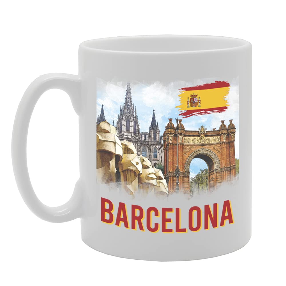 Barcelona Spain - B   Printed Tea Coffee Ceramic  Mg5695 - Funny Printed Coffee Mug - Great Gift Idea