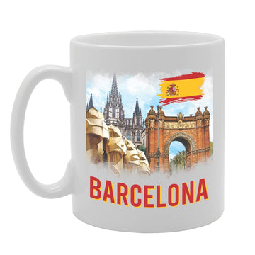 Barcelona Spain - B   Printed Tea Coffee Ceramic  Mg5695 - Funny Printed Coffee Mug - Great Gift Idea