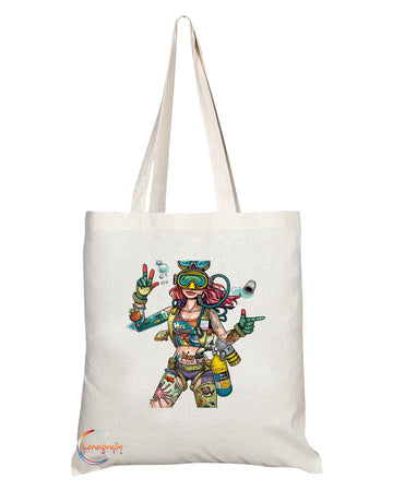 TB1890 Mrs Diver Tote Bag - Gift for Female Divers, Scuba Enthusiasts, Underwater Explorers - Durable, Stylish, Eco-Friendly, Reusable, Spacious, and Lightweight