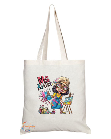 TB1994 Ms Artist Tote Bag - Ideal for Female Artists, Creatives, and Art Enthusiasts - Tote Bag with Inspirational Design