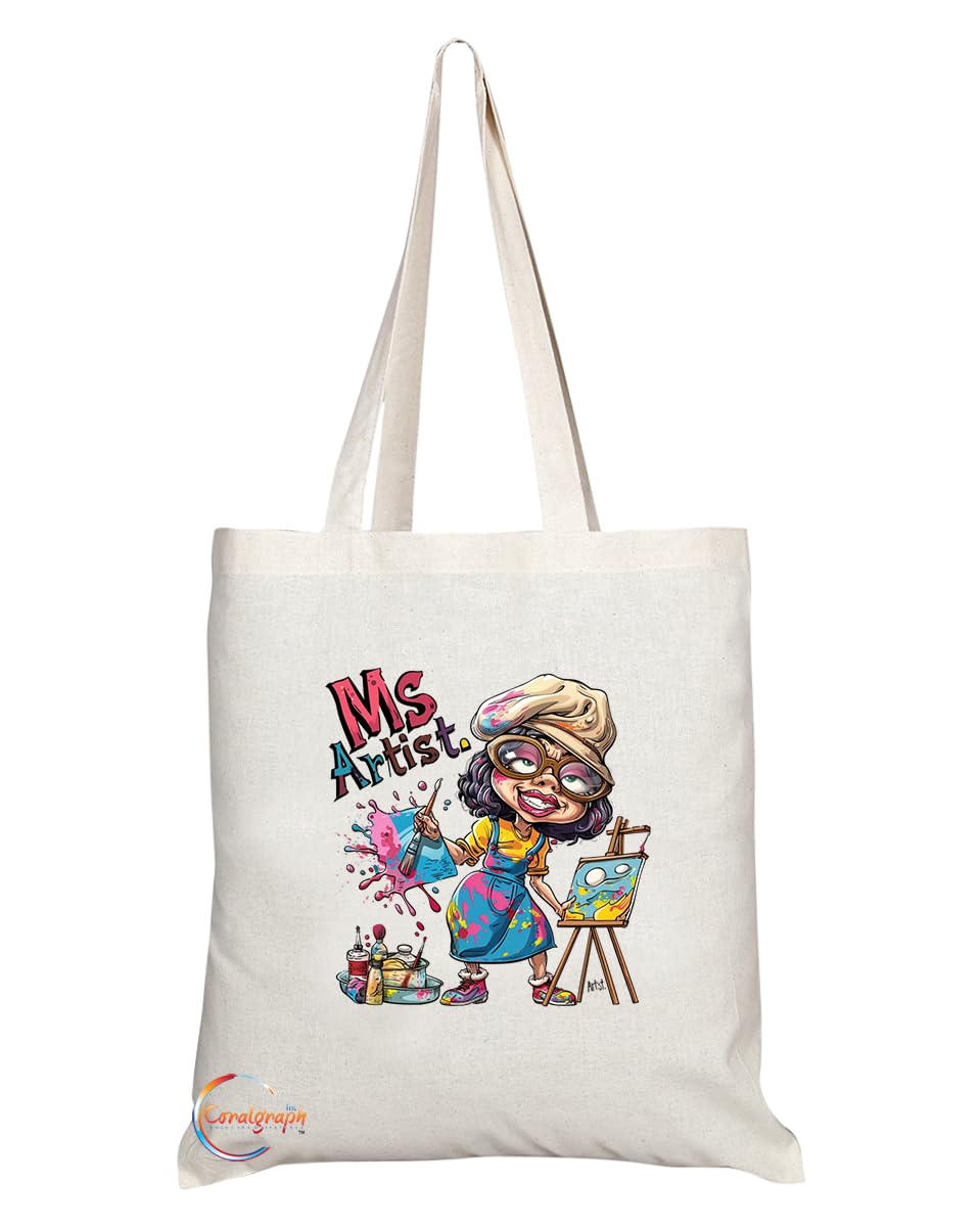 TB1994 Ms Artist Tote Bag - Ideal for Female Artists, Creatives, and Art Enthusiasts - Tote Bag with Inspirational Design