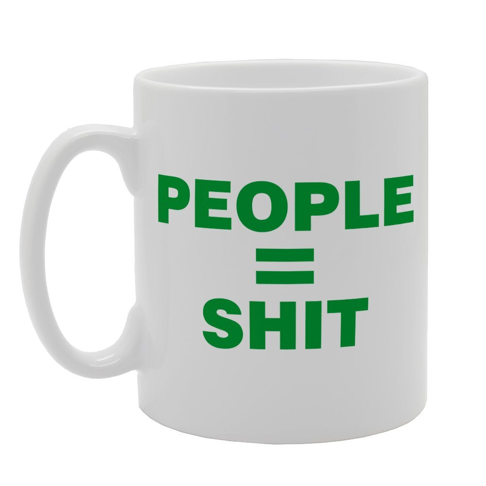 Funny Joke People Equal To Shit   Print Tea Coffee Ceramic  Mg1675 - Funny Printed Coffee Mug - Great Gift Idea