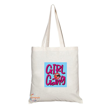 TB1338 Girl Gang Tea Novelty Present Gift Printed Eco-Friendly Stylish Long Handled Tote Shoulder Bag