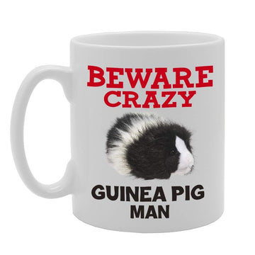Beware Crazy Guinea Pig Man   Printed Tea Coffee Ceramic  Mg4411 - Funny Printed Coffee Mug - Great Gift Idea