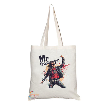 TB1722 Mr Headbanger Tote Bag - Great for Metalheads, Rock Music Fans, Headbangers - Sustainable, Stylish, Long Handled, Durable and Reusable