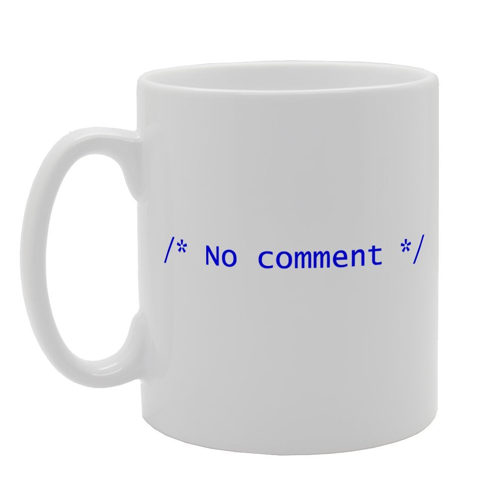 No Comment Tag Code   Printed Tea Coffee Ceramic  Mg2092 - Funny Printed Coffee Mug - Great Gift Idea