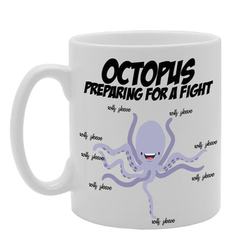 Octopus Preparing For A Fight   Printed Tea Coffee Ceramic  Mg271 - Funny Printed Coffee Mug - Great Gift Idea