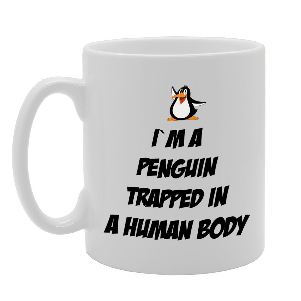 I'M A Penguin Trapped In A Human Body   Printed Tea Coffee Ceramic  Mg838 - Funny Printed Coffee Mug - Great Gift Idea