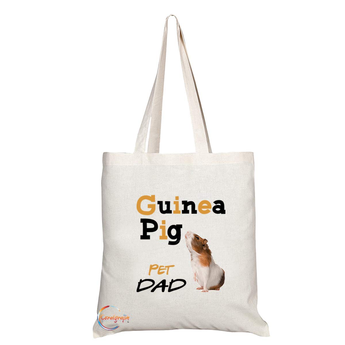 TB637 PET DAD Guinea Pig Novelty Present Gift Printed Eco-Friendly Stylish Long Handled Tote Shoulder Bag