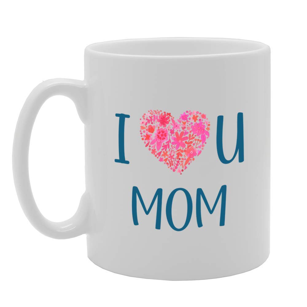 I Love U Mom Heart   Printed Tea Coffee Ceramic  Mg4704 - Funny Printed Coffee Mug - Great Gift Idea