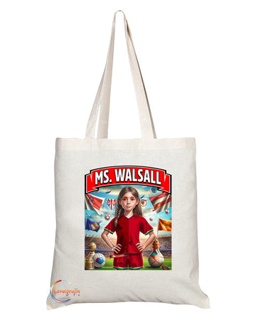 TB1676 Ms Walsall Footie Fan Lady Girl Tote Bag - Eco-Friendly, Stylish, Long Handled, Perfect Novelty Gift by