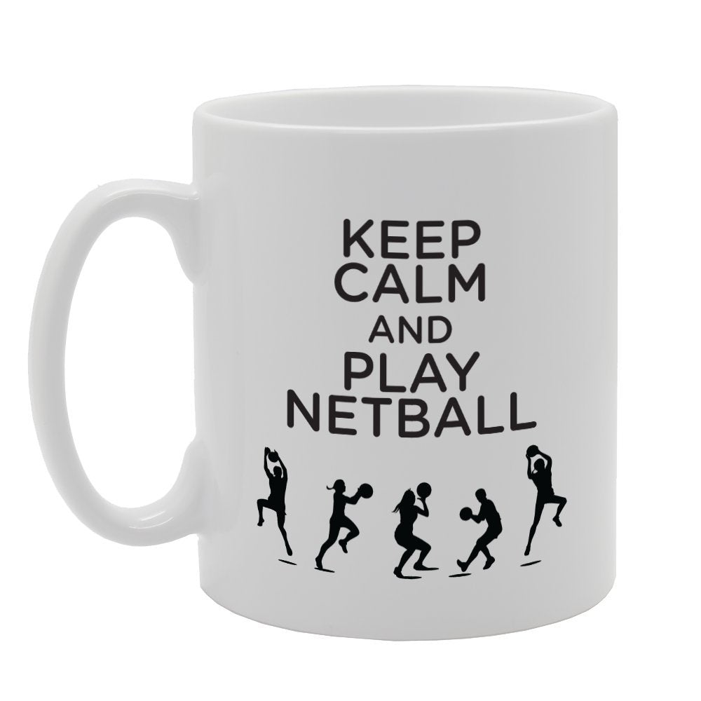 Keep Calm And Play Netball   Printed Tea Coffee Ceramic  Mg3441 - Funny Printed Coffee Mug - Great Gift Idea
