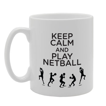 Keep Calm And Play Netball   Printed Tea Coffee Ceramic  Mg3441 - Funny Printed Coffee Mug - Great Gift Idea