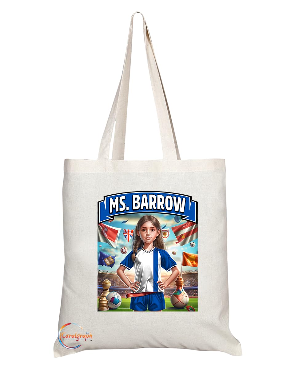 TB1674 Ms Barrow Footie Fan Lady Girl Tote Bag - Eco-Friendly, Stylish, Long Handled, Perfect Novelty Gift by