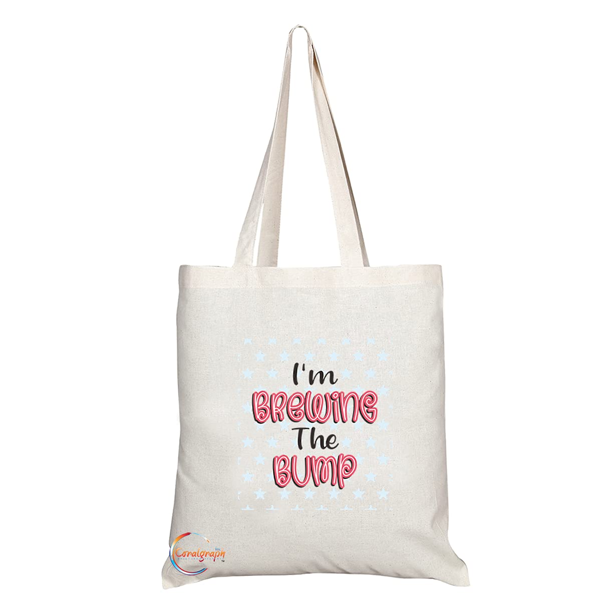 TB1287 I'm Brewing The BUMP Novelty Present Gift Printed Eco-Friendly Stylish Long Handled Tote Shoulder Bag