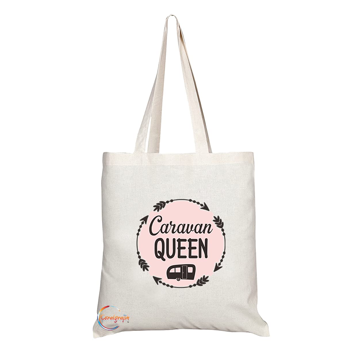 TB1210 Caravan Queen Novelty Present Gift Printed Eco-Friendly Stylish Long Handled Tote Shoulder Bag