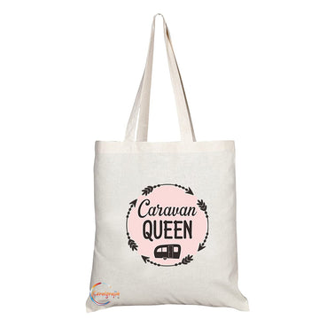 TB1210 Caravan Queen Novelty Present Gift Printed Eco-Friendly Stylish Long Handled Tote Shoulder Bag