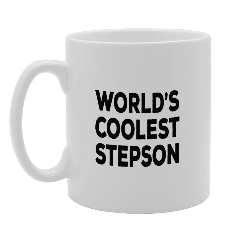 World'S Coolest Stepson   Printed Tea Coffee Ceramic  Mg1376 - Funny Printed Coffee Mug - Great Gift Idea