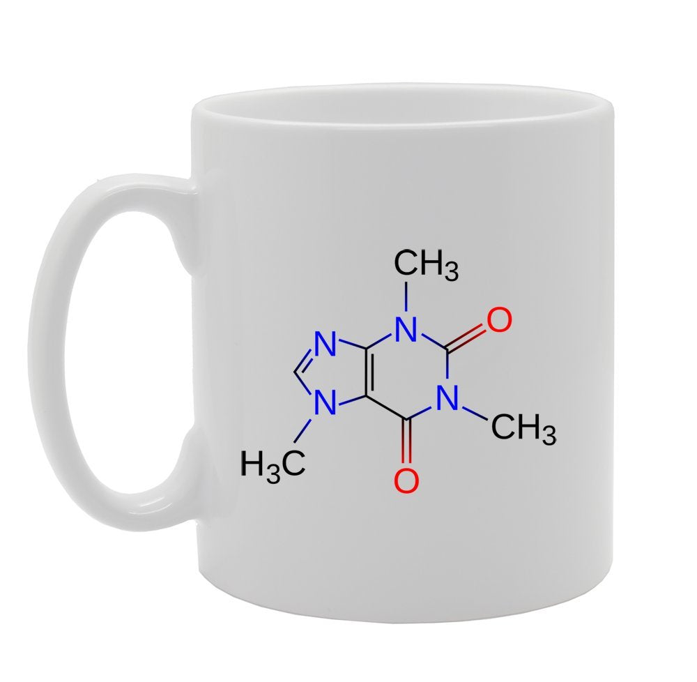 Caffeine Chemical Structure Ceramic Slogan   Printed Tea Coffee Ceramic  Mg906 - Funny Printed Coffee Mug - Great Gift Idea